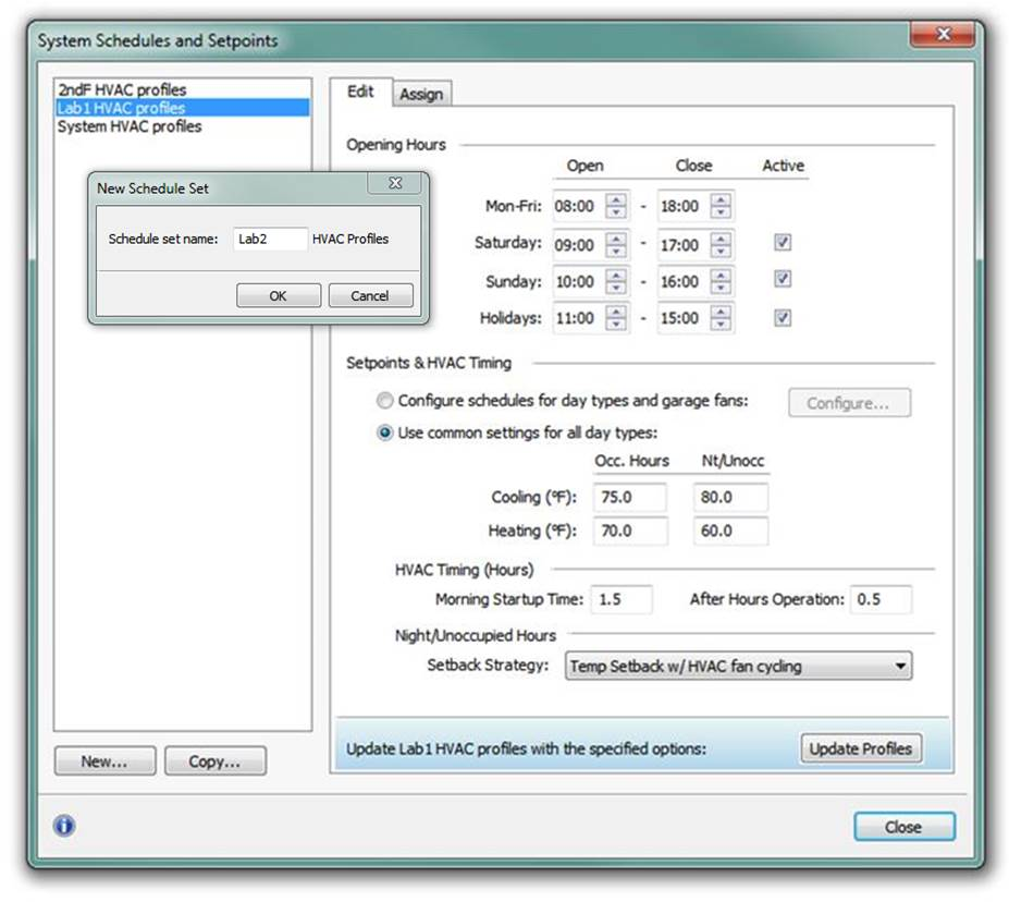 System Level Loads Zone-level loads, sizing & related system setup